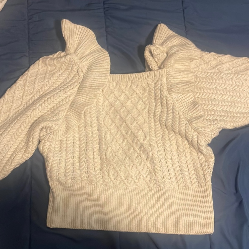 H & M ruffle sleeve sweater